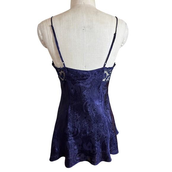 Vintage Victoria’s Secret Gold Label Blue Chemise Slip Dress Size Small - Picture 3 of 9